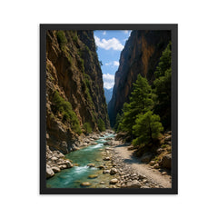 Samaria Gorge Crete Greece framed print on a plain backdrop in size 16"x20".