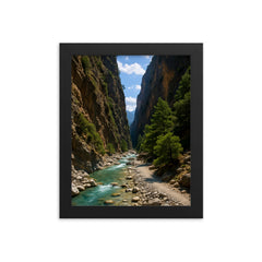 Samaria Gorge Crete Greece framed print on a plain backdrop in size 8"x10".