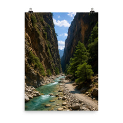 Samaria Gorge Crete Greece poster on a plain backdrop in size 8"x10".