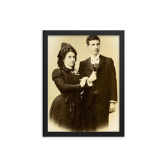 Same-Sex Marriage of Marcela Gracia Ibeas and Elisa Sánchez Loriga, 1901 framed print on a plain backdrop in size 12"x16".