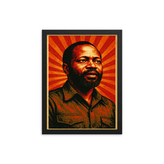 Samora Machel framed print on a plain backdrop in size 12"x16".