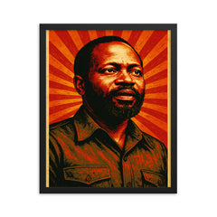 Samora Machel framed print on a plain backdrop in size 16"x20".