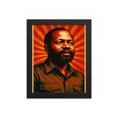 Samora Machel framed print on a plain backdrop in size 8"x10".