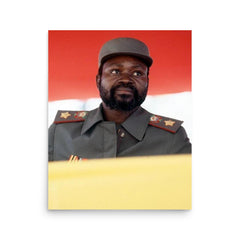 Samora Machel poster on a plain backdrop in size 16"x20".