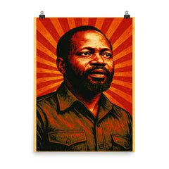 Samora Machel poster on a plain backdrop in size 8"x10".