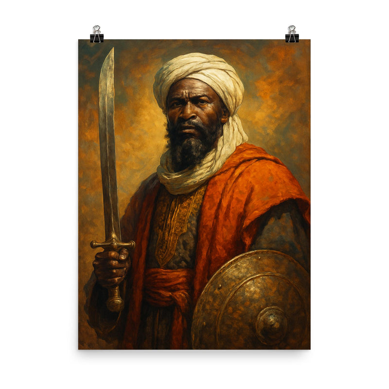 Samori Ture poster on a plain backdrop in size 8
