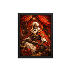 Samory Toure in scarlet field tent framed print on a plain backdrop in size 12"x16".