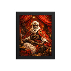 Samory Toure in scarlet field tent framed print on a plain backdrop in size 8"x10".