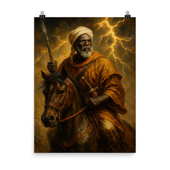 Samory Touré cavalry thunder portrait poster on a plain backdrop in size 8"x10".