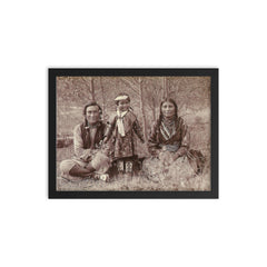 Samson Beaver with Wife Leah and Daughter Frances Louise by Mary Schäffer framed print on a plain backdrop in size 12"x16".