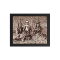 Samson Beaver with Wife Leah and Daughter Frances Louise by Mary Schäffer framed print on a plain backdrop in size 8"x10".