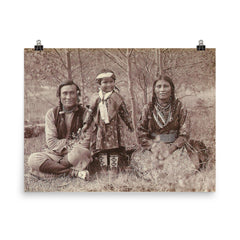 Samson Beaver with Wife Leah and Daughter Frances Louise by Mary Schäffer poster on a plain backdrop in size 8"x10".