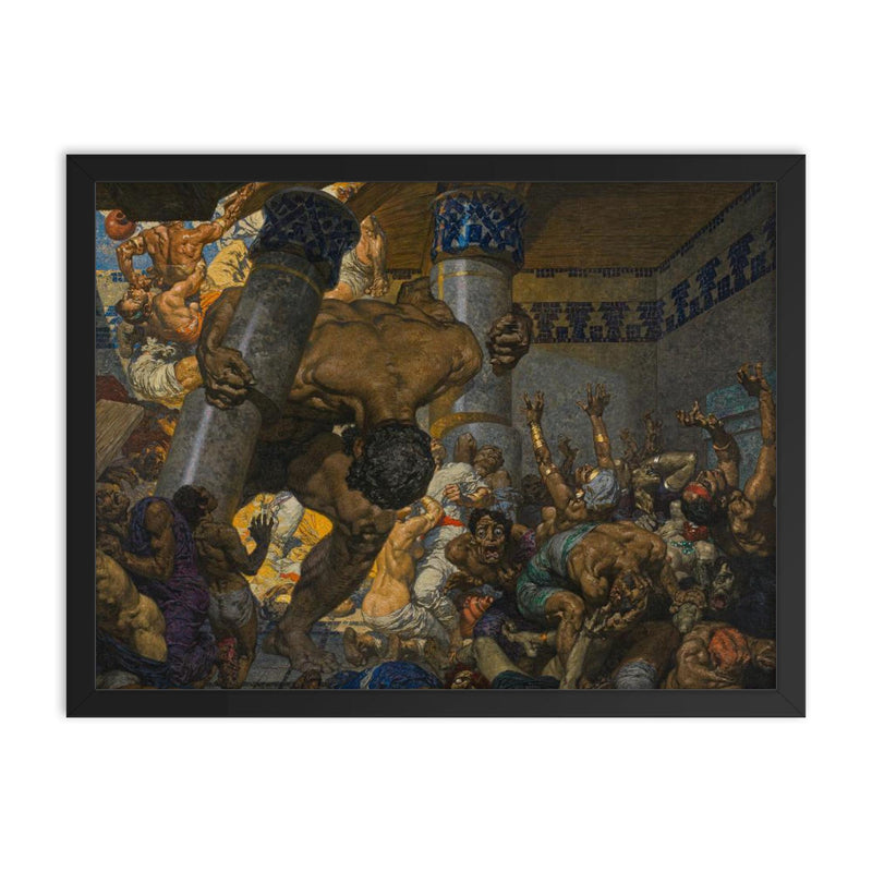 Samsons Rache by Alexander Rothaug framed print on a plain backdrop in size 18