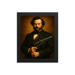 Samuel Colt framed print on a plain backdrop in size 8"x10".