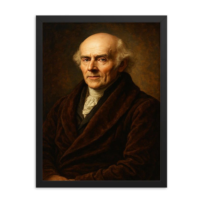 Samuel Hahnemann framed print on a plain backdrop in size 18