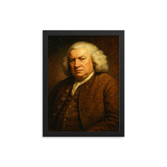 Samuel Johnson framed print on a plain backdrop in size 12"x16".