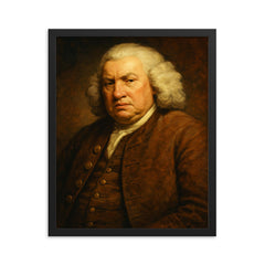 Samuel Johnson framed print on a plain backdrop in size 16"x20".