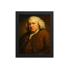 Samuel Johnson framed print on a plain backdrop in size 8"x10".