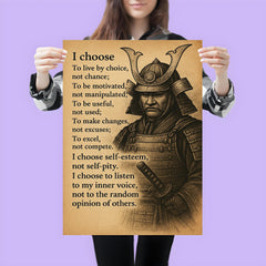 Samurai wall decor - I choose to live by choice not chance poster 3