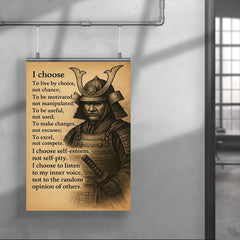 Samurai wall decor - I choose to live by choice not chance poster 4
