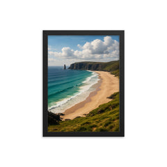 Sandwood Bay Scotland framed print on a plain backdrop in size 12"x16".
