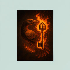 Sankofa bird carrying burning library key poster 8