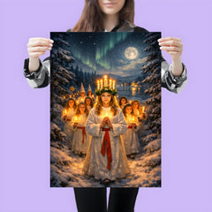 Sankta Lucia procession through Nordic darkness poster 3