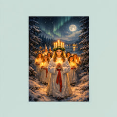 Sankta Lucia procession through Nordic darkness poster 8