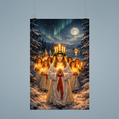 Sankta Lucia procession through Nordic darkness poster 9