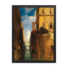 Santa Maria della Salute by James Holland, 1845 framed print on a plain backdrop in size 18"x24".