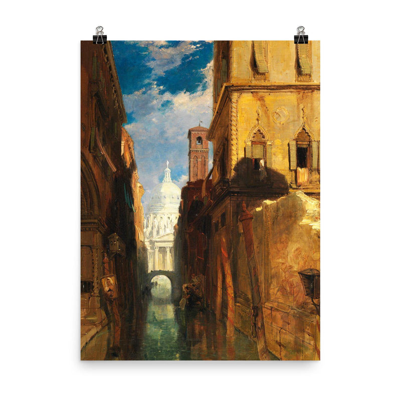 Santa Maria della Salute by James Holland, 1845 poster on a plain backdrop in size 8
