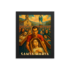 Santa Marta de Ribarteme Near Death Festival Spain framed print on a plain backdrop in size 8"x10".