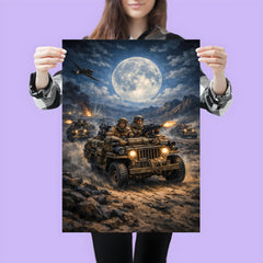 SAS jeep raid in North African moonlight poster 3