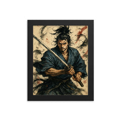 Sasaki Kojiro framed print on a plain backdrop in size 8"x10".
