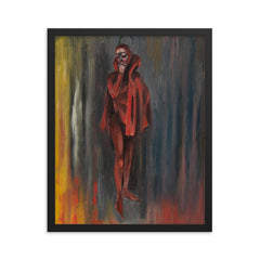 Satan in Red by Edward Hopper, 1900 framed print on a plain backdrop in size 16"x20".