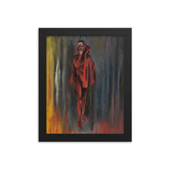 Satan in Red by Edward Hopper, 1900 framed print on a plain backdrop in size 8"x10".