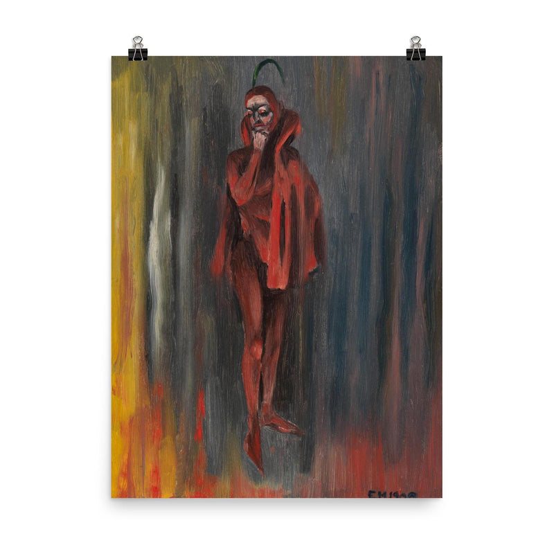 Satan in Red by Edward Hopper, 1900 poster on a plain backdrop in size 8