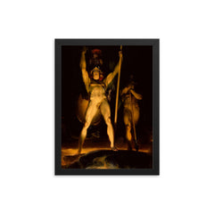 Satan Summoning His Legions by Thomas Lawrence, 1797 framed print on a plain backdrop in size 12"x16".