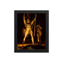 Satan Summoning His Legions by Thomas Lawrence, 1797 framed print on a plain backdrop in size 8"x10".