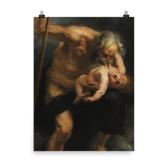 Saturn Devouring His Son by Peter Paul Rubens, 1636 poster on a plain backdrop in size 8"x10".