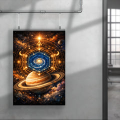 Saturn's hexagon like occult geometry poster 4