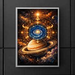 Saturn's hexagon like occult geometry poster 5