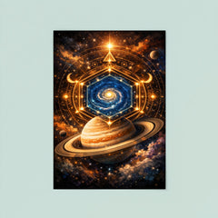 Saturn's hexagon like occult geometry poster 8