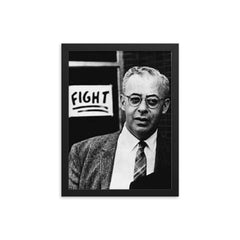 Saul Alinsky framed print on a plain backdrop in size 12"x16".