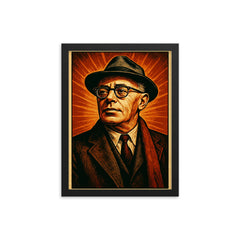 Saul Alinsky framed print on a plain backdrop in size 12"x16".