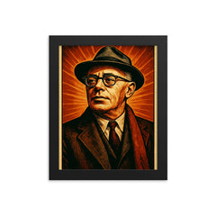 Saul Alinsky framed print on a plain backdrop in size 8"x10".