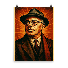 Saul Alinsky poster on a plain backdrop in size 8"x10".