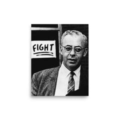 Saul Alinsky poster on a plain backdrop in size 8"x10".