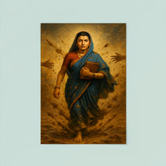 Savitribai Phule walking to school through thrown mud poster 8
