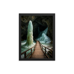 Scarisoara Ice Cave Romania framed print on a plain backdrop in size 12"x16".